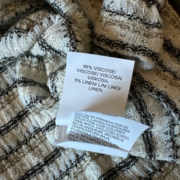 Lucky brand off one shoulder top size L white/black/brown - Picture 4 of 4